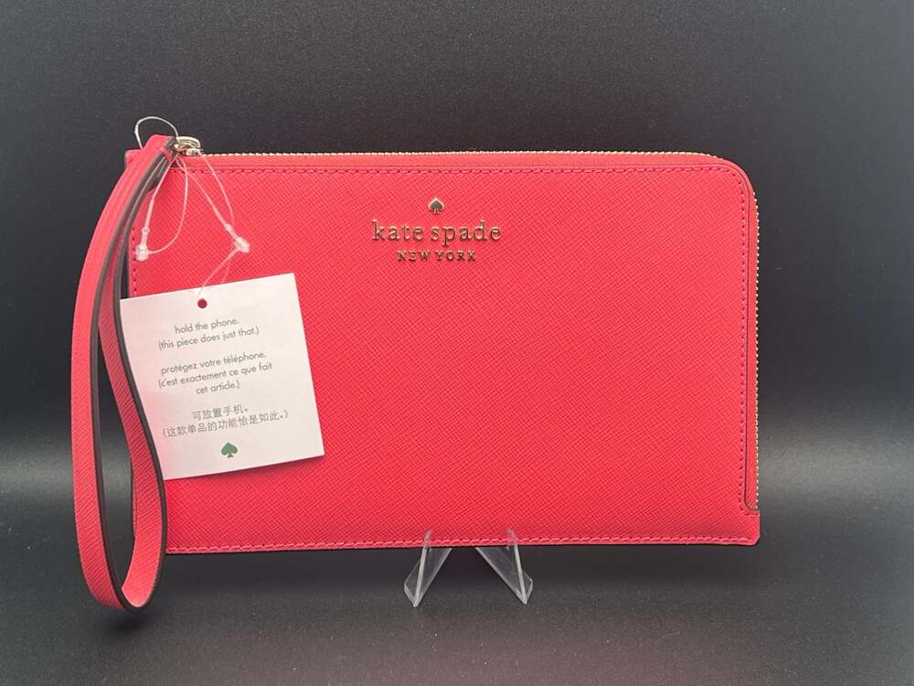 Kate Spade New York Staci Saffiano Leather L-Zip Wristlet